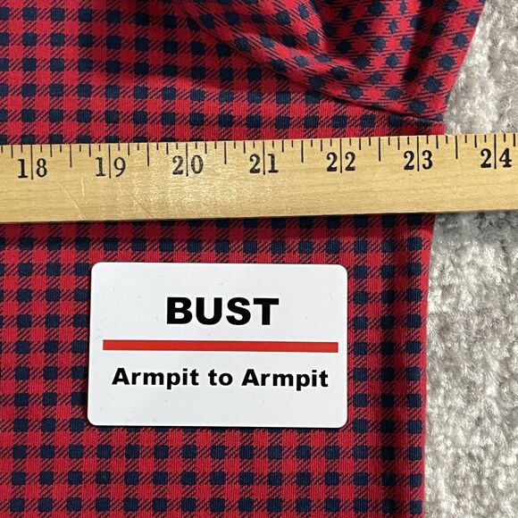 Lands' End Top Women L Red Check Long Sleeve‎ Round Neck Q51 - Picture 10 of 14